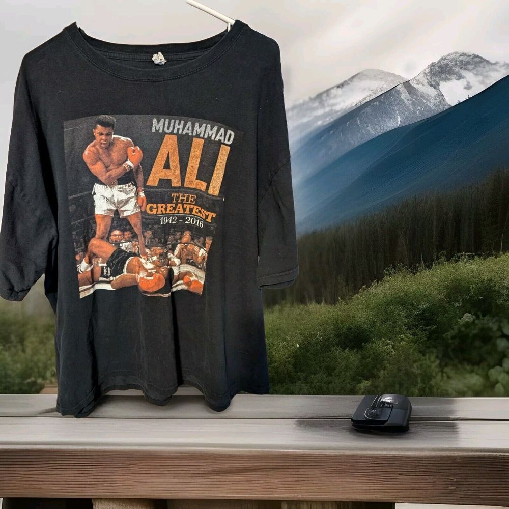 Muhammed Ali "The Greatest" Double Sided T-Shirt Black Tee Men's 2XL Made In USA